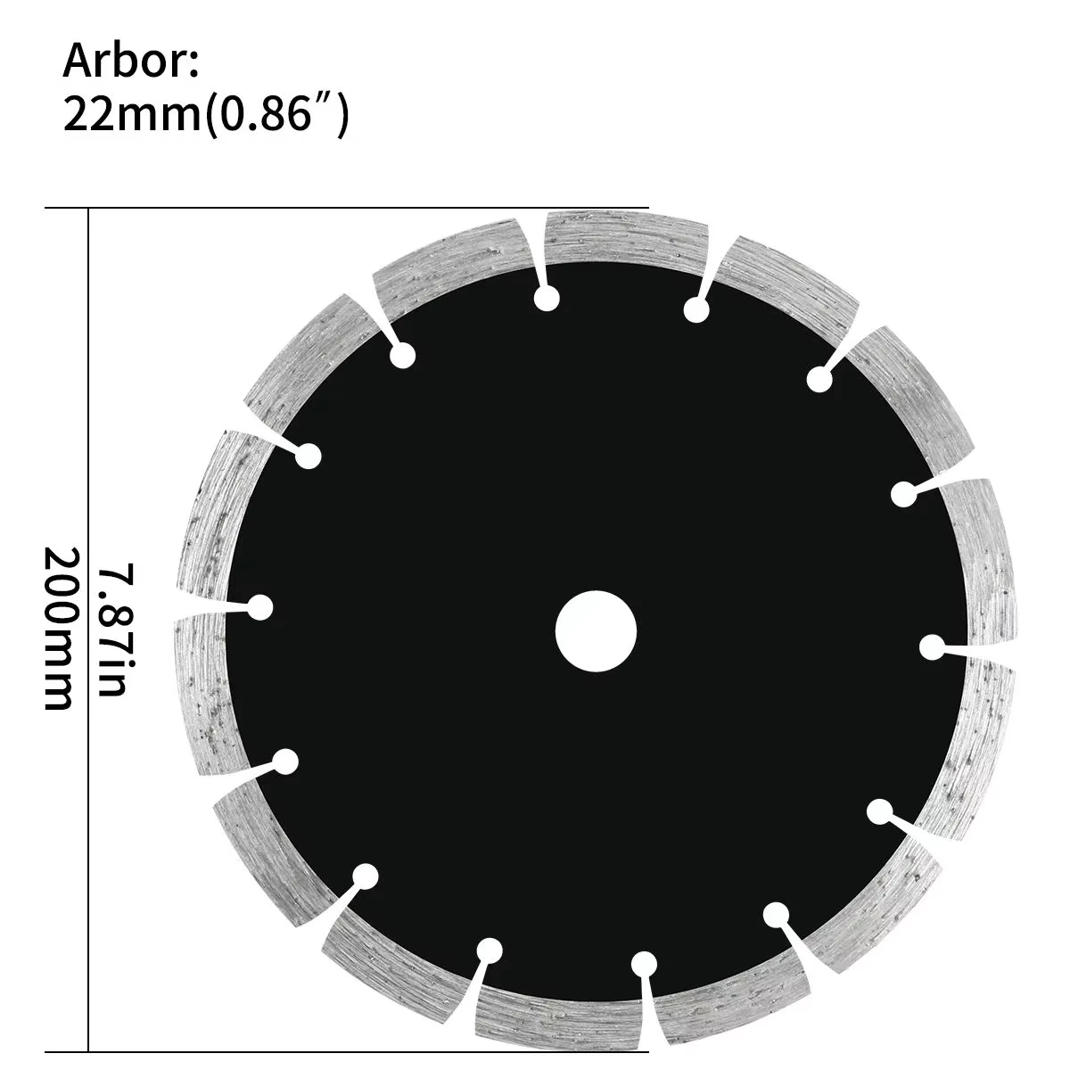 Industrial 8" (200mm) Segmented Diamond Blade for Concrete – OEM Detail 1