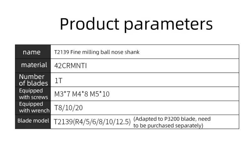 ndustrial T2139 Indexable Ball Nose Cutter Body (SKD11 Steel) – OEM Detail 1