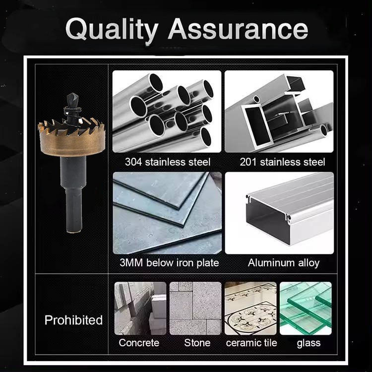 Industrial M35 Cobalt HSS Hole Saw for Stainless Steel – Titanium Coated, OEM Sizes Detail 1