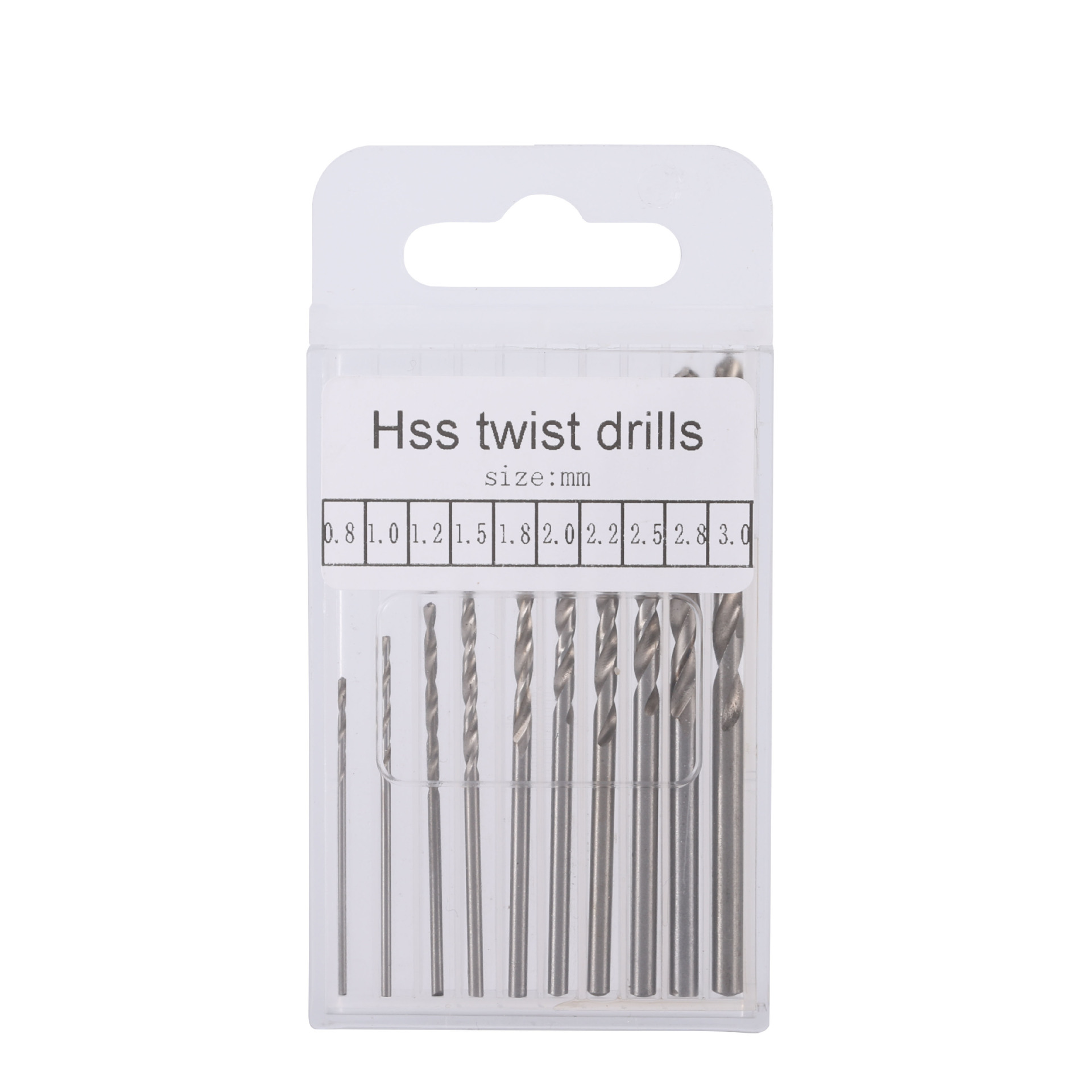 Industrial 10-Piece Micro HSS Twist Drill Bit Set (0.8-3.0mm) – OEM