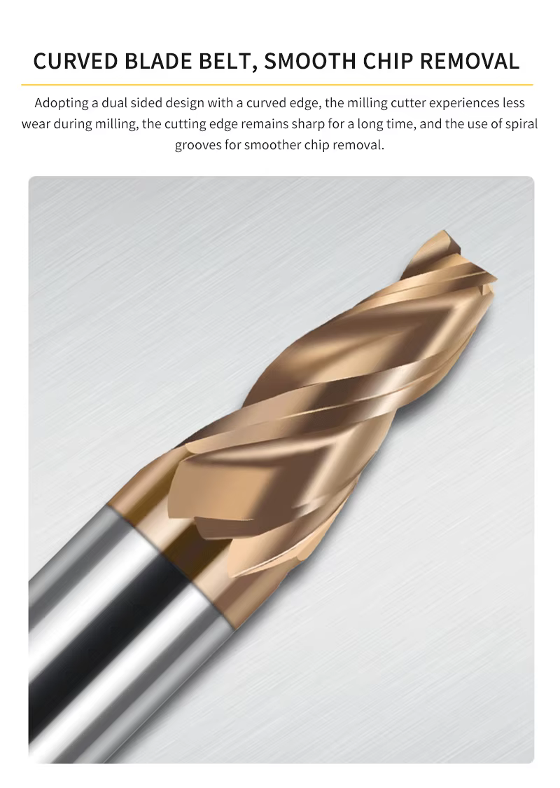 Industrial 3-Flute Solid Carbide Taper Flat End Mill (HRC60-70) – OEM Detail 2