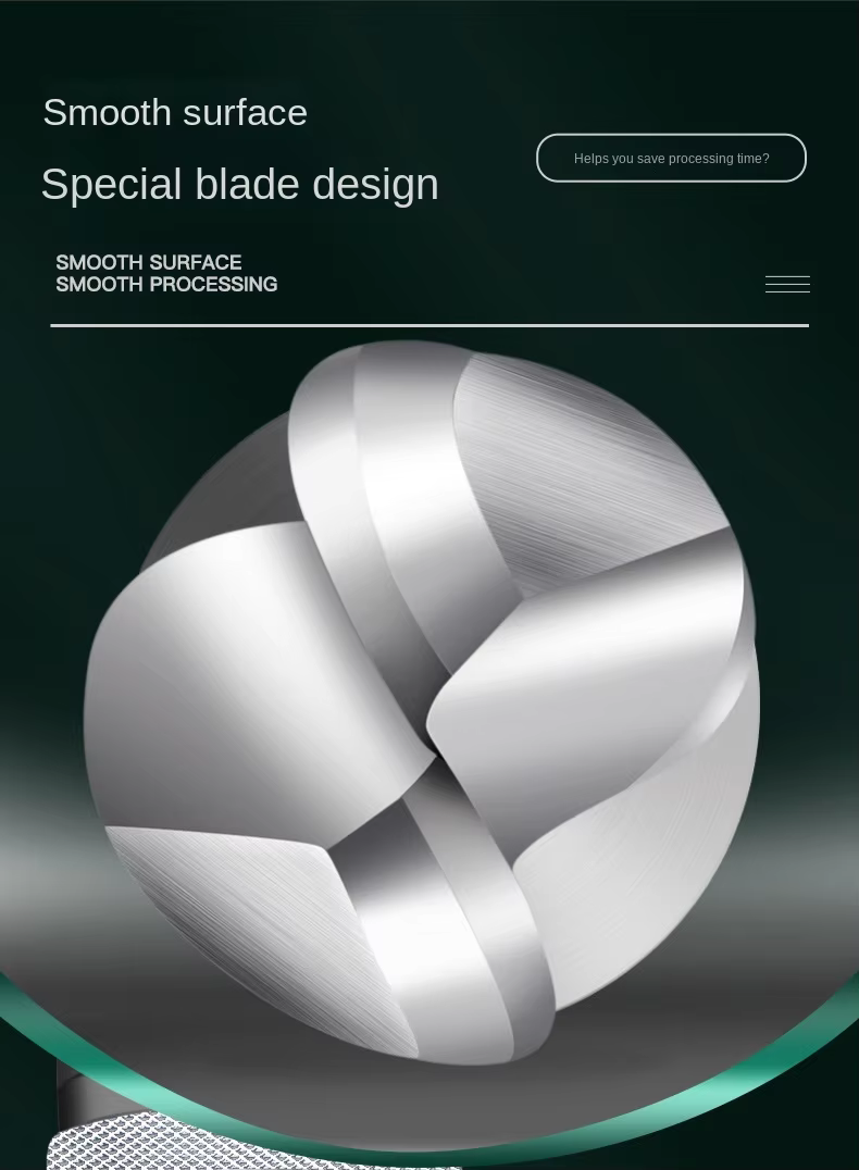 Industrial 2-Flute Solid Carbide Ball Nose End Mill for Aluminum (Mirror Polished) – OEM Detail 2