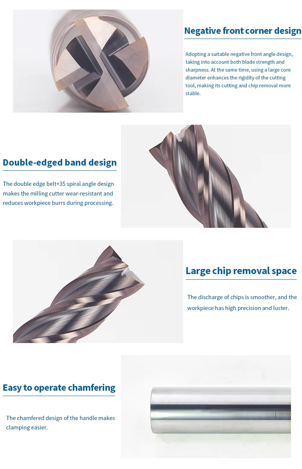 Industrial HRC55 Solid Carbide Flat End Mill (4-Flute, Nano Coated) – OEM Sizes Detail 6