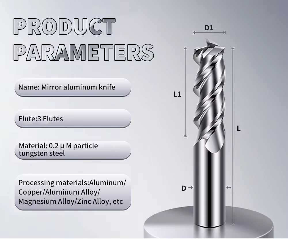Industrial 3-Flute Solid Carbide End Mill for Aluminum (Mirror Polished) – OEM Detail 4
