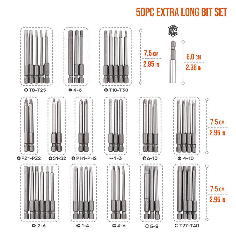 Industrial 50-Piece Extra Long Security Bit Set (75mm) – OEM Detail 2