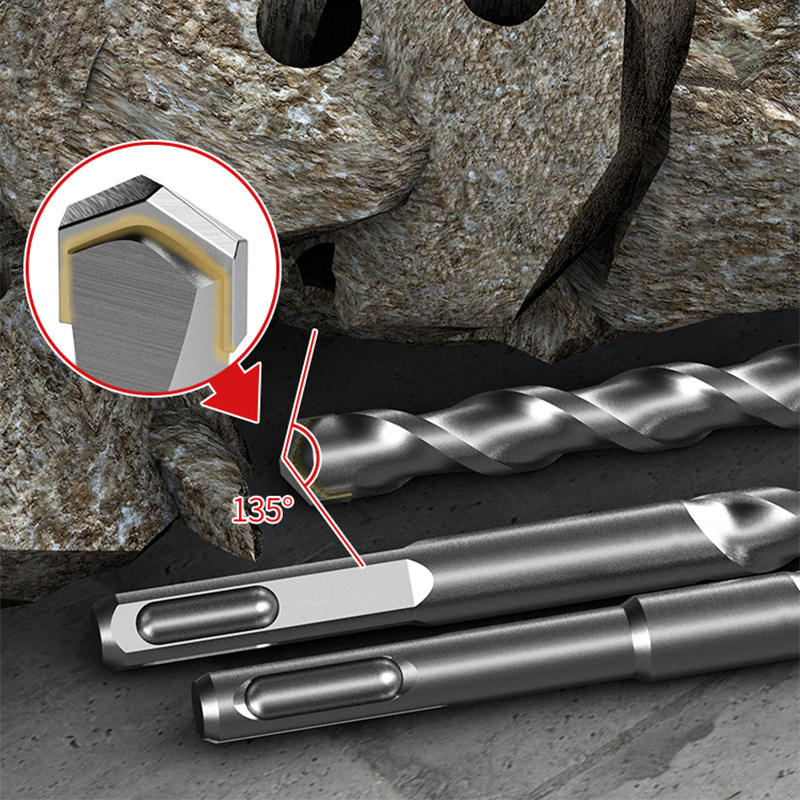 SDS Max Cross Tip Electric Hammer Drill Bit Sand Blast Long Life Make Hole Fully Ground HRC48-50 S4 Flute Detail 3